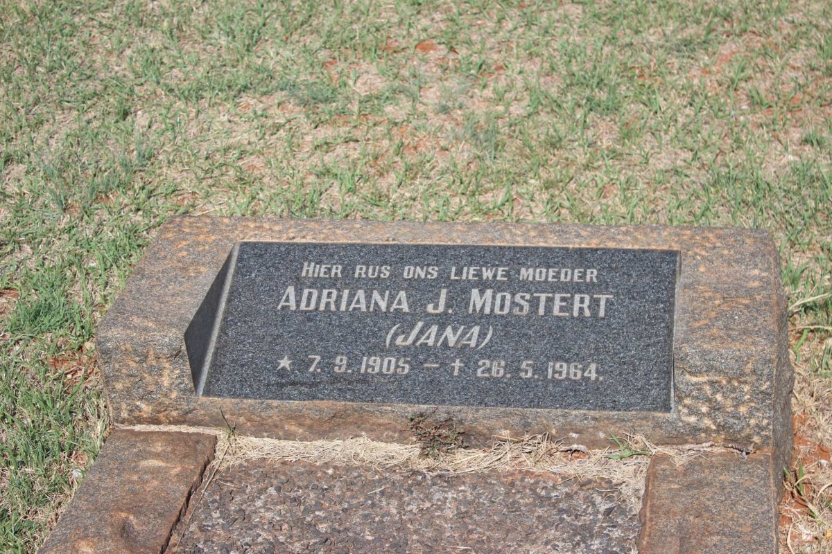 MOSTERT Adriana J. 1905-1964