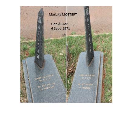 MOSTERT Marizka 1971-1971