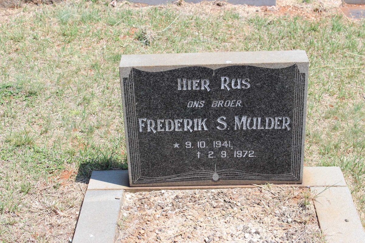 MULDER Frederik S. 1941-1972