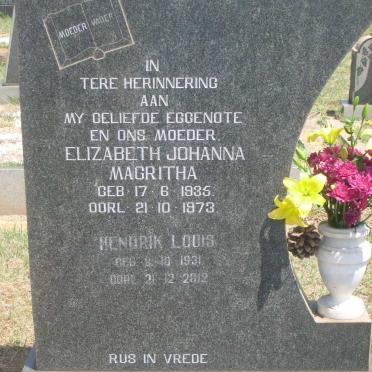 MULDER Hendrik Louis 1931-2012 &amp; Elizabeth Johanna Magritha 1935-1973