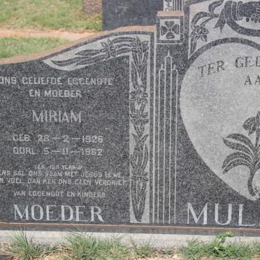 MULLER Daniel Johannes 1921-1976 &amp; Miriam 1926-1962