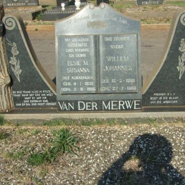MERWE Willem Johannes, van der 1898-1969 &amp; Elsie M. Susanna KOEKEMOER 1903-1965