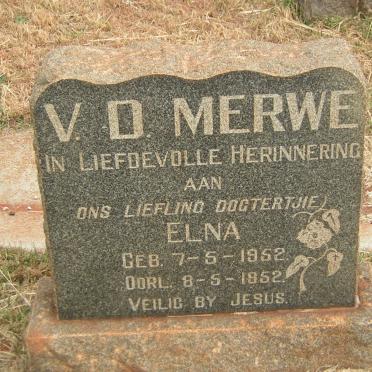 MERWE Elna, v.d. 1952-1952