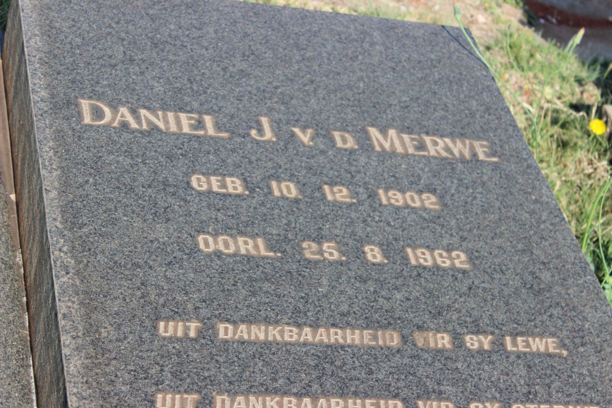 MERWE Daniel J., v.d. 1902-1962