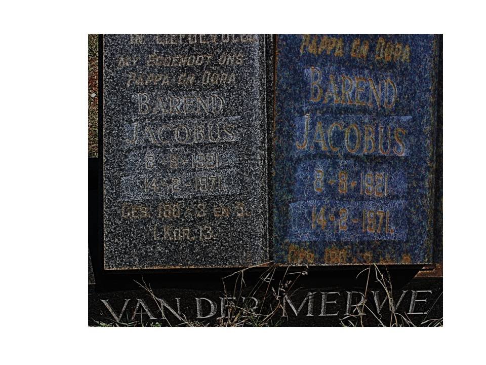 MERWE Barend Jacobus, van der 1921-1971