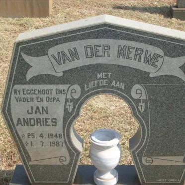 MERWE Jan Andries, van der 1948-1987