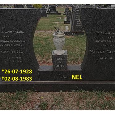 NEL Philip Peter 1928-1983 &amp; Martha Cathrina 1929-