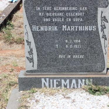 NIEMANN Hendrik Marthinus 1914-1977