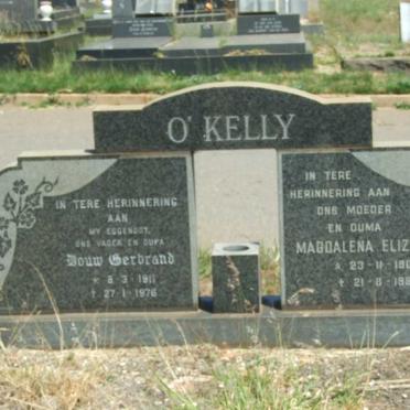 O'KELLY Douw Gerbrand 1911-1976 &amp; Magdalena Elizabeth 1903-1981