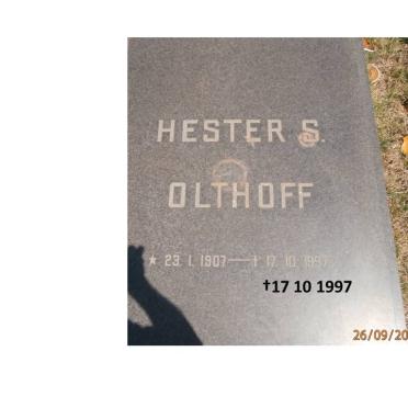 OLTHOFF Hester S. 1907-1997