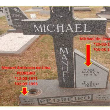 PEDREIRO Michael de Lima 1944-1999 :: PEDREIRO Manuel Ambrosio de Lima 1971-1993