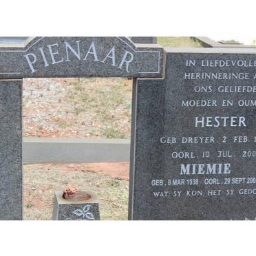 PIENAAR Hester nee DREYER 1913-2006 :: PIENAAR Miemie 1938-2008
