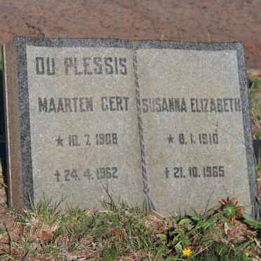 PLESSIS Maarten Gert, du 1908-1962 &amp; Susanna Elizabeth 1910-1965