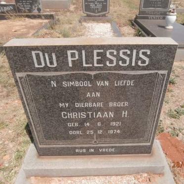 PLESSIS Christiaan H., du 1921-1974
