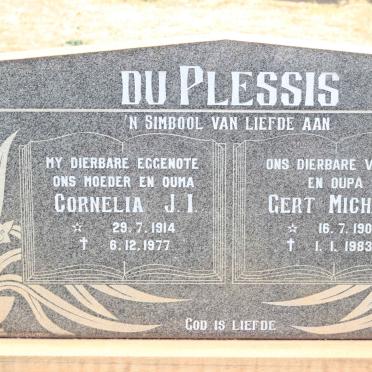 PLESSIS Gert Michael, du 1909-1983 &amp; Cornelia J.I. 1914-1977