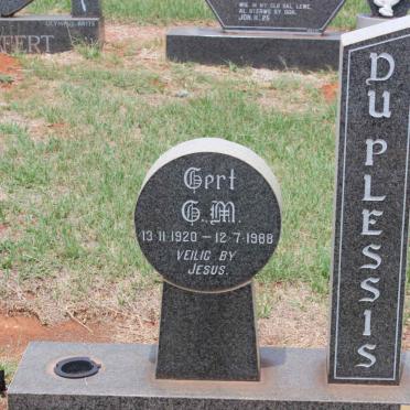 PLESSIS Gert C.M., du 1920-1988