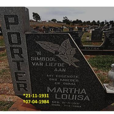 PORTER Martha Louisa 1931-1984