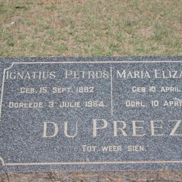PREEZ Ignatius Petrus, du 1882-1964 &amp; Maria Elizabeth 1891-1970