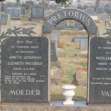 PRETORIUS Nicolaas Francois 1895-1957 &amp; Janetta Catharina Elizabeth 1898-1965