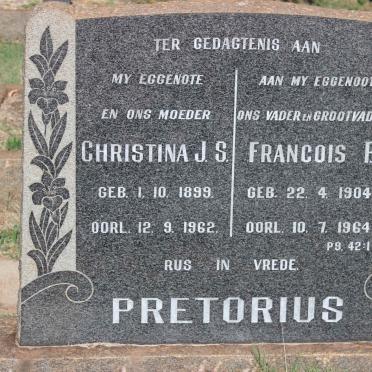 PRETORIUS Francois P. 1904-1964 &amp; Christina J.S. 1899-1962