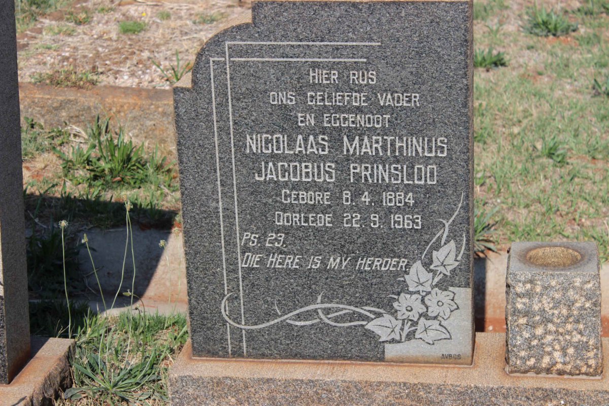 PRINSLOO Nicolaas Marthinus Jacobus 1884-1963