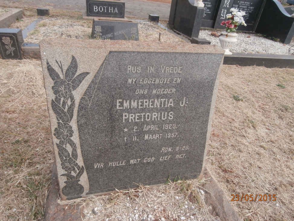PRETORIUS Emmerentia J. 1923-1957