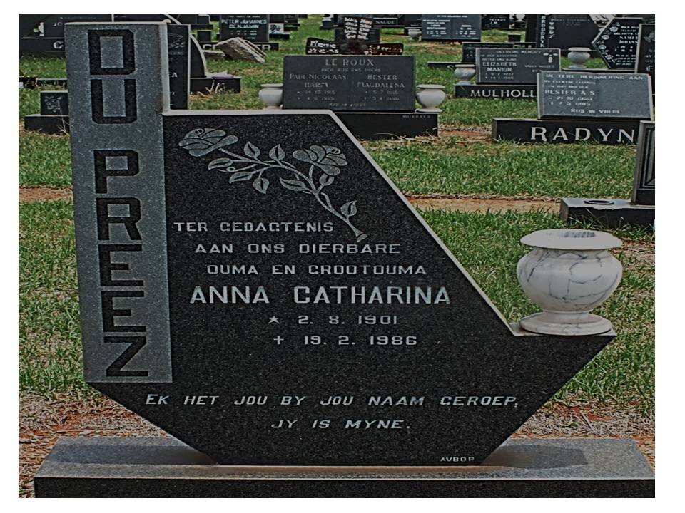 PREEZ Anna Catharina, du 1901-1986