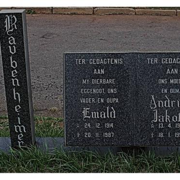 RAUBENHEIMER Ewald 1914-1987 &amp; Andriesa Jakoba 1917-1996