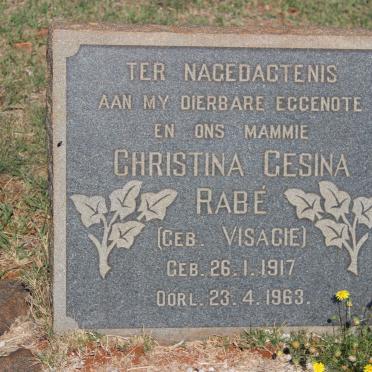 RABE Christina Gesina nee VISAGIE 1917-1963