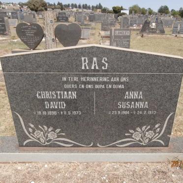 RAS Christiaan David 1898-1973 &amp; Anna Susanna 1904-1973