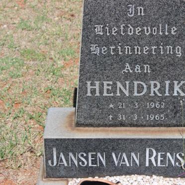 RENSBURG Hendrik, Jansen van 1962-1965