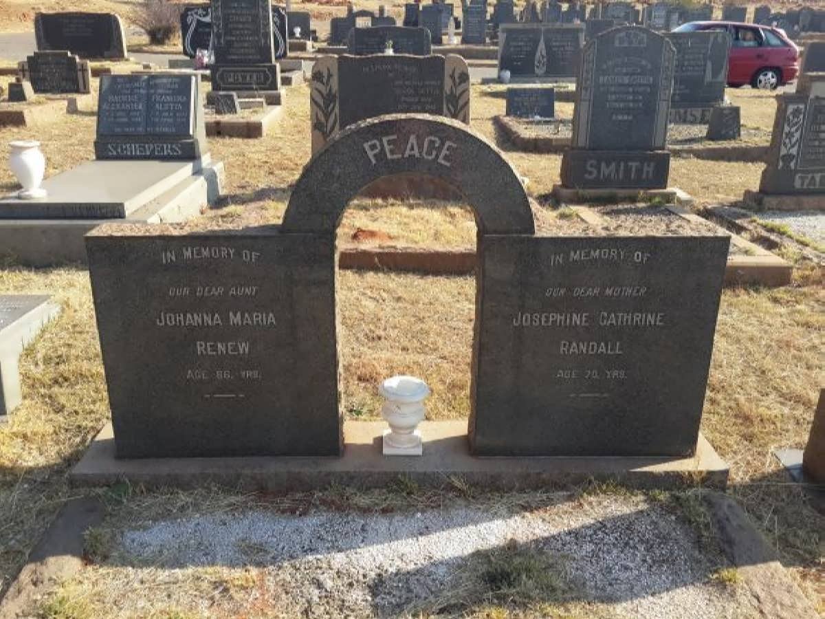 RENEW Johanna Maria :: RANDALL Josephine Cathrine