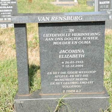 RENSBURG Jacomina Elizabeth, van 1955-2004