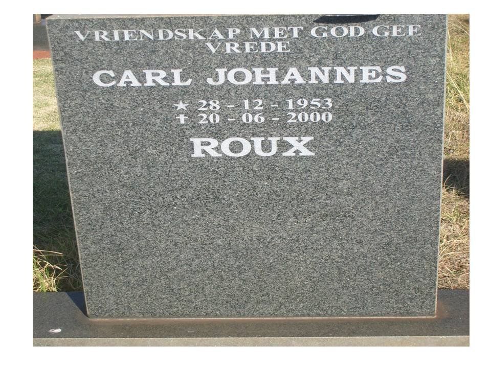 ROUX Carl Johannes 1953-2000