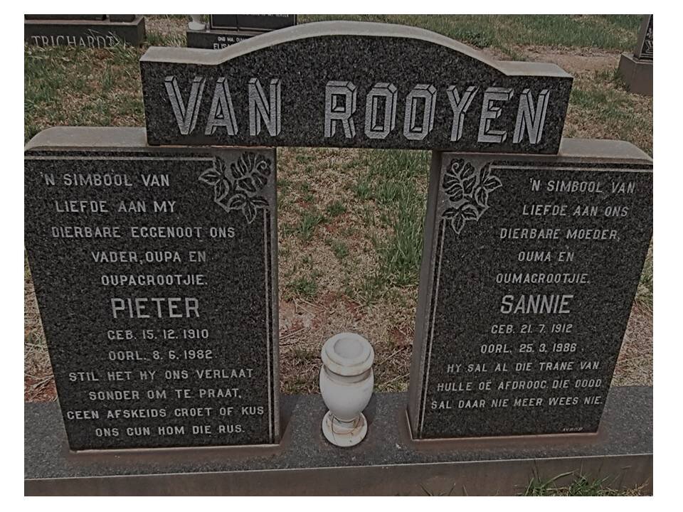 ROOYEN Pieter, van 1910-1982 &amp; Sannie 1912-1986