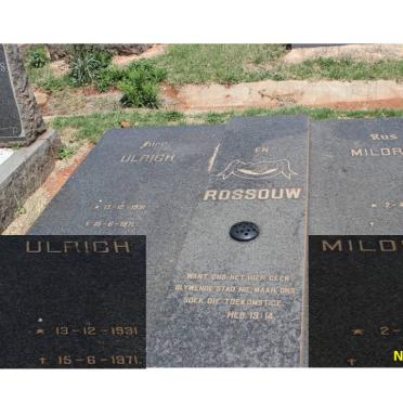 ROSSOUW Ulrich 1931-1971 &amp; Mildred 1935-