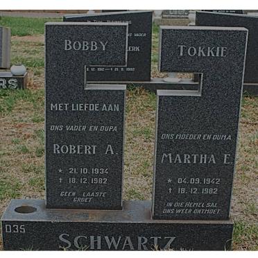 SCHWARTZ Robert A. 1934-1982 &amp; Martha E.1942-1982