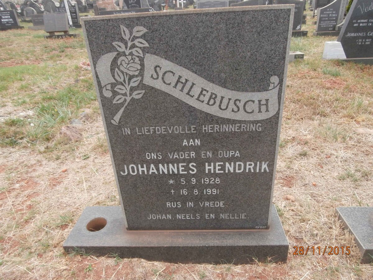 SCHLEBUSCH Johannes Hendrik 1928-1991