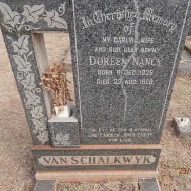 SCHALKWYK Doreen Nancy, van 1926-1960