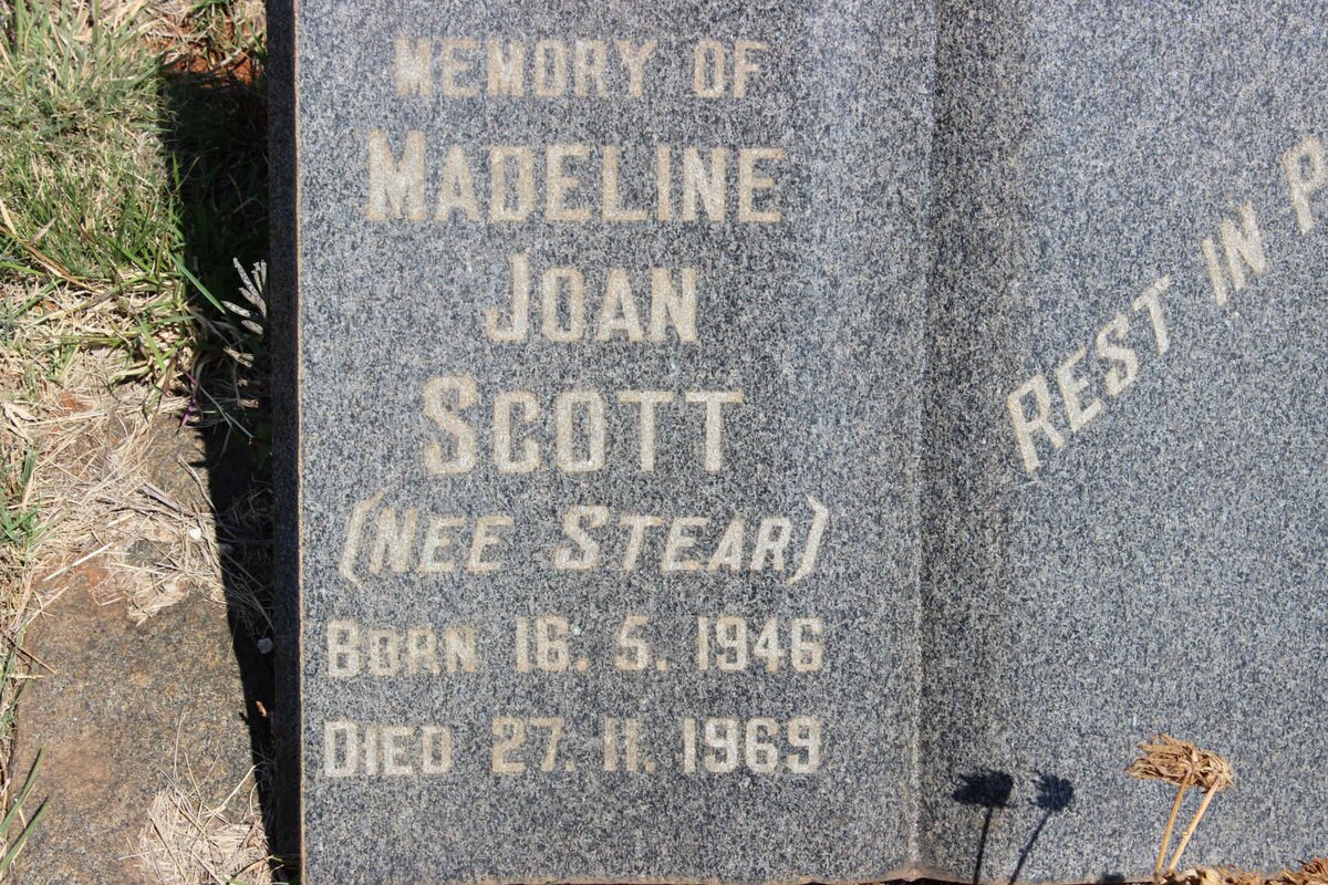 SCOTT Madeline Joan nee STEAR 1946-1969