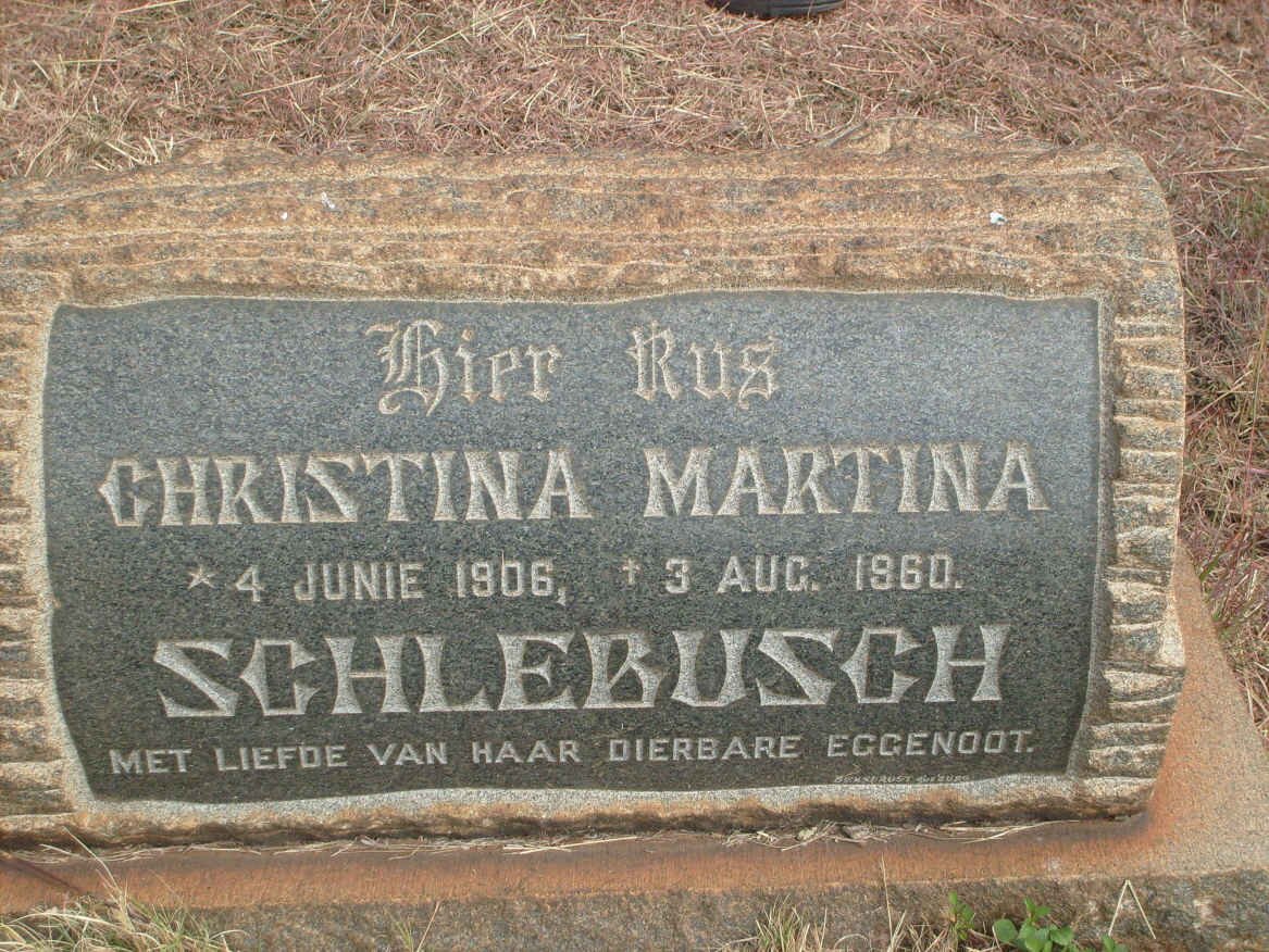 SCHLEBUSCH Christina Martina 1906-1960