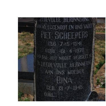 SCHEEPERS Piet 1941-1970 &amp; Rina 1945-