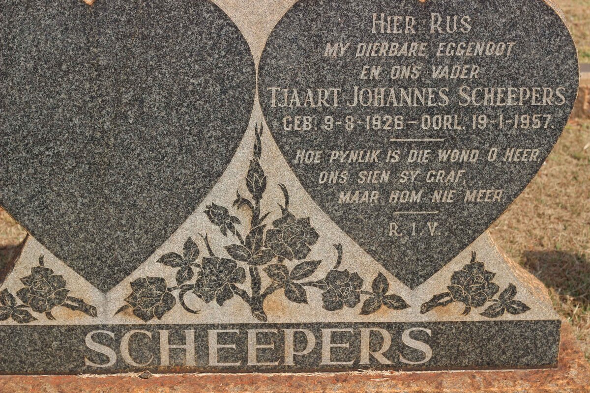 SCHEEPERS Tjaart Johannes 1926-1957