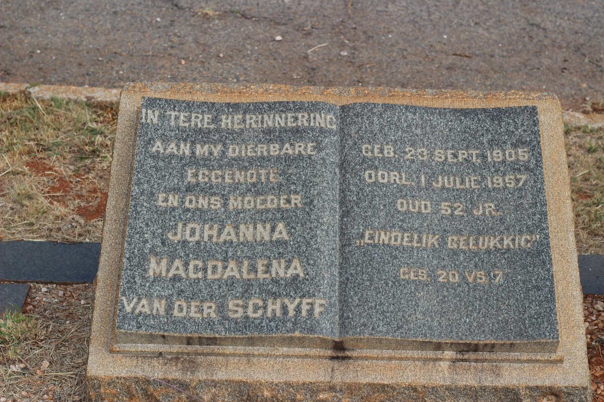 SCHYFF Johanna Magdalena, van der 1905-1957