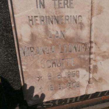 SCHUTTE Miranda Leonora 1953-1969