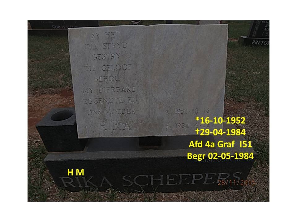 SCHEEPERS H.M. 1952-1984