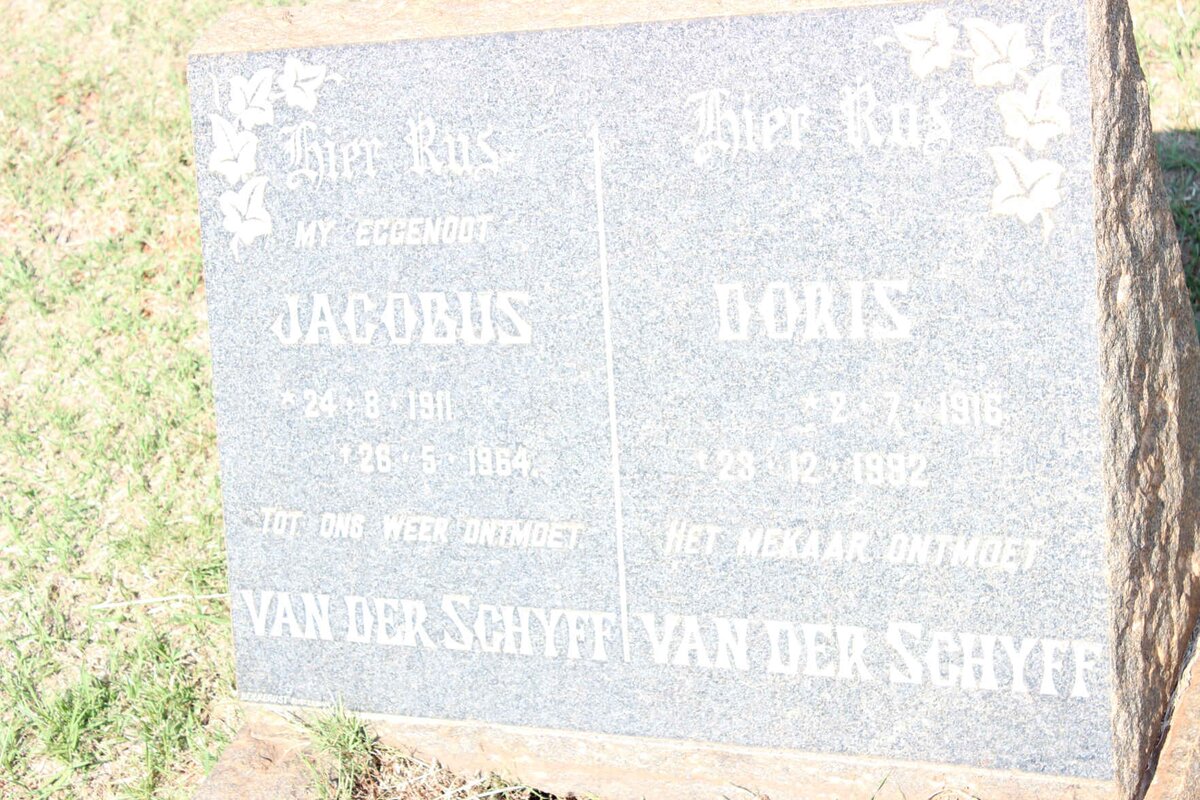 SCHYFF Jacobus, van der 1911-1964 &amp; Doris 1916-19?2