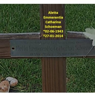 SCHOEMAN Aletta Emmerentia Catharina 1943-2014