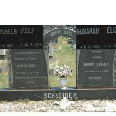 SCHNEIDER Wilhelm Adolf 1894-1974 &amp; Susarah Elizabeth 1898-1979