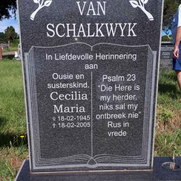 SCHALKWYK Cecilia Maria, van 1945-2005